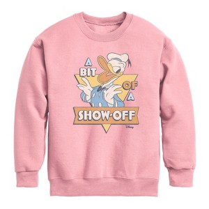 Boys' - Disney - Donald Bit Of A Show Off Graphic Long Sleeve Fleece Sweatshirt - 1 of 4