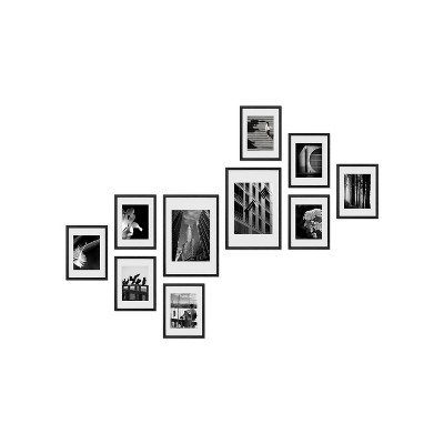 Haus and Hues Marlow Gallery Wall Frame Set with Real Glass and Mat