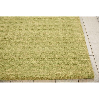 Artisan Shadowbox Green Wool 4' x 6' Rectangular Rug