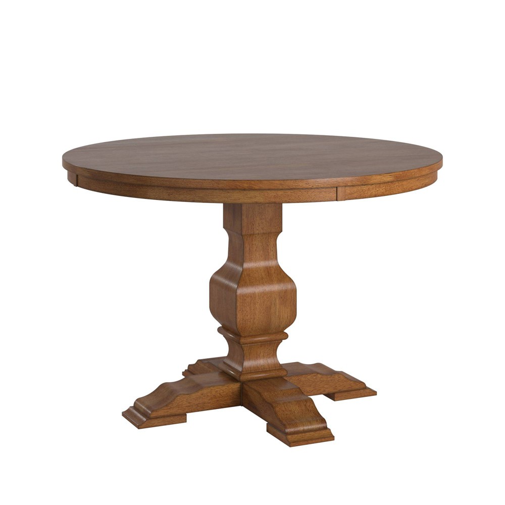 Photos - Dining Table Delaney Two Toned Round Solid Wood Top  Oak - Inspire Q