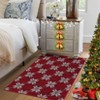 Christmas Area Rugs, Washable Non-Slip Christmas Pattern Snowflakes Carpet, Soft Low Pile Foldable Stain Resistant for Bedroom, Home - 4 of 4