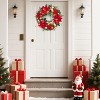Christmas Wreath, 24 Inch Wreath with Red Berries and Gold Ornaments, Perfect for Front Door, Windows, Wall, Mantel,and Holiday Decoration - 3 of 4