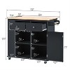 LunaLulinlk Kitchen Island with Power Outlet,Kitchen Storage Island with Adjustable Storage for Home, Kitchen, and Dining Room, Black - 4 of 4