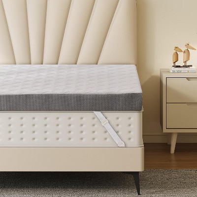Vipbear Gel Memory Foam Mattress Topper 3 Inch Queen Size, Breathable Bed Topper with Removable Cover, High-Density Mattress Pad