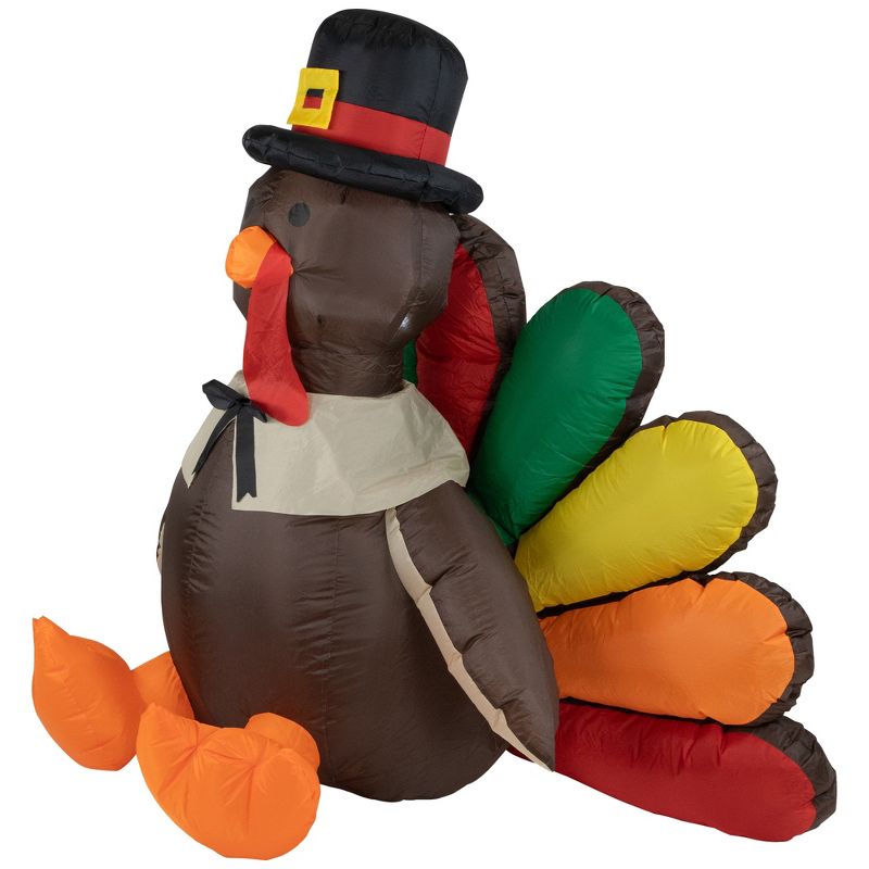 Northlight 4" Lighted Inflatable Fall Harvest Turkey Outdoor Decoration, 3 of 7