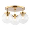 Ginesta 3 Light 15" Flush Mount - FLU4074 - Gold/Clear - Safavieh - 2 of 4