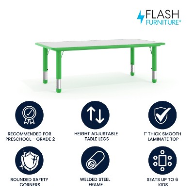 Green and Gray Adjustable Height Kids Activity Table
