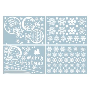 Unique Bargains Christmas Decorations for Windows and Home Christmas Window Clings Party Supplies White 1 Set - 1 of 4