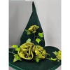 Racxily Halloween Ball Party Hat Witch Hat Wizard of Oz Simulation Flower Dress up Accessories Green Magic Hat - 3 of 4