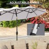 Aghana Digitals 9.7' White Double-Sided Outdoor Umbrella with Push Button Tilt, Crank Lift, 3 Vents - 4 of 4