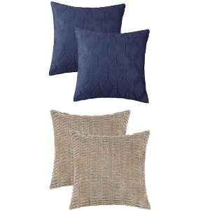 REGALWOVEN 4 Pcs Modern Solid Texture Throw Pillow Covers - 1 of 4
