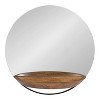 Kate and Laurel Traymont Mirror with Wood Shelf, 22" Diameter, Rustic Brown - 4 of 4
