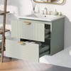 Modern 24-Inch Wall-Mounted Bathroom vanity with 2 Drawers - 2 of 4