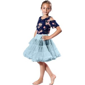 Malco Modes Women’s Luxury Double Layered Petticoat – Natural Beige Crinoline Underskirt - 1 of 4