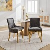 Chenille Dining Chairs Set of 2,Classic Upholstered Dining Room Chairs with Plated Legs,Foam Filled Accent Chairs for Modern Home-Cuddlewood - 3 of 4