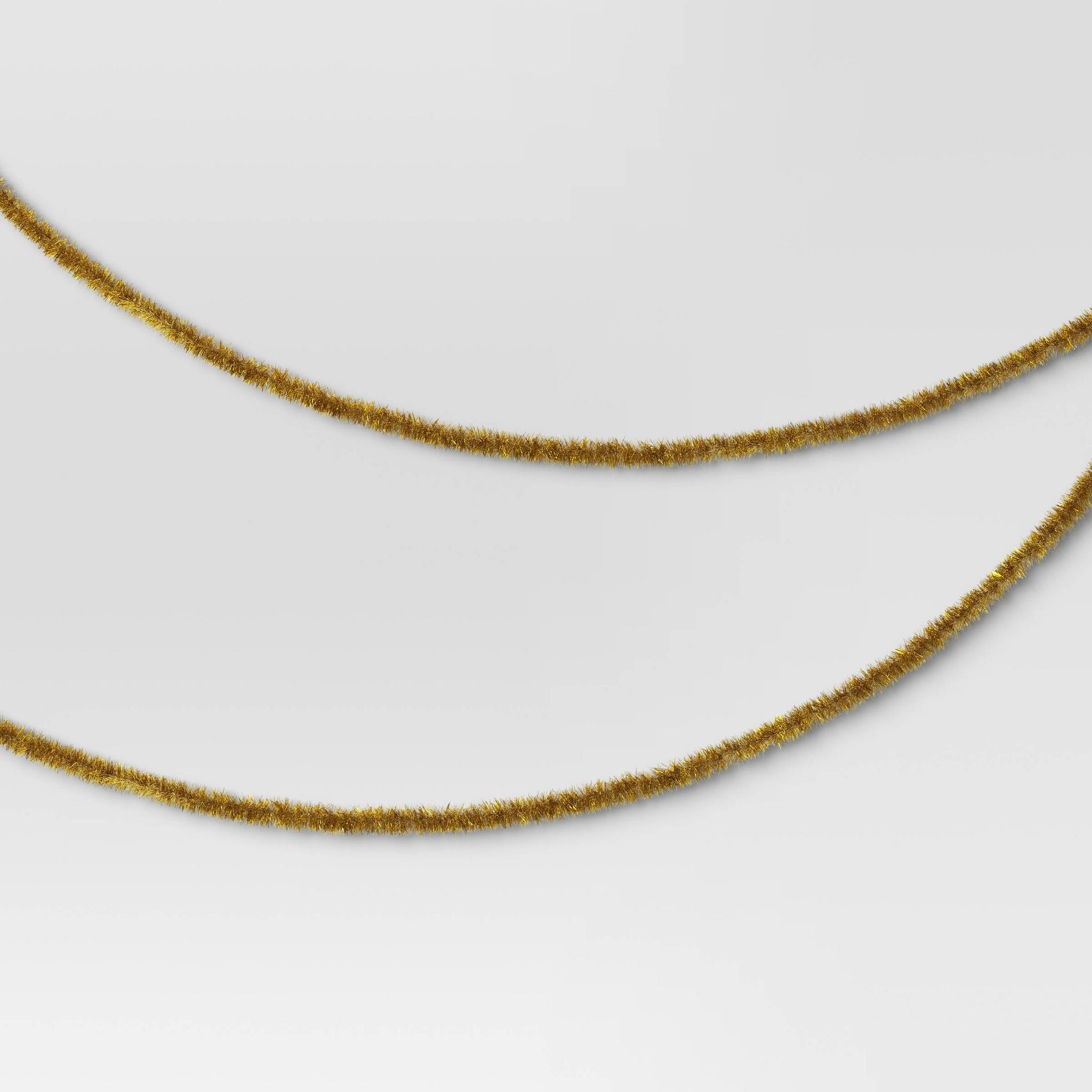 10' Christmas Soft and Silky Tinsel Garland Champagne Gold - Wondershop™