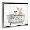 Stupell Industries Don't Hog Bathroom Floating Frame Canvas Art - 2 of 4