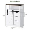 Bathroom Floor Cabinet, Bathroom Cabinet Storage with Sliding Barn Door and 3 Drawers, Small Storage Cabinet with Adjustable Shelves - 2 of 4