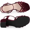 BLISSFUL STEP Women's Velvet Chunky Heel Slingback Heeled Sandals - 4 of 4