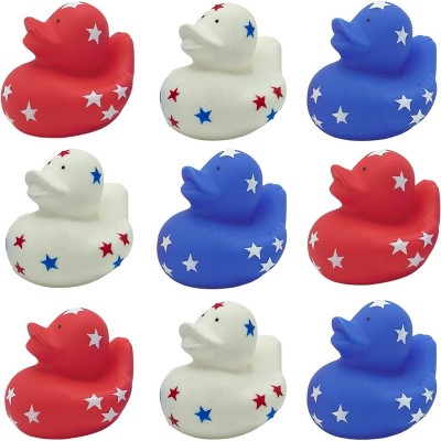 4E's Novelty 24 Pack Patriotic Rubber Ducks, 2" Jeep Ducks for Ducking, 4th of July Party Favors