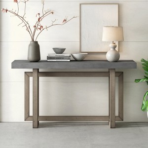 KIGFTSOD Contemporary Console Table with Wood Top, Extra Long Entryway Table for Entryway, Hallway, Living Room, Foyer, Corridor - 1 of 4