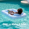 Sloosh Pool Tanning Adult Pool Float Bed with Pillow, Inflatable Suntan Tub Floatie Raft Tanning Pool for Adult - Blue Breezestar - 3 of 4