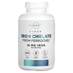 TypeZero Clean, Iron Chelate , 18 mg, 240 Capsules - 1 of 2