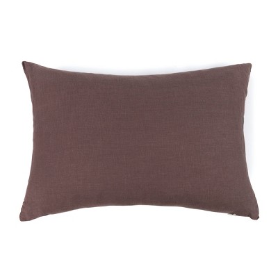 Clove French Linen Decorative Throw Pillow 22" x 15"