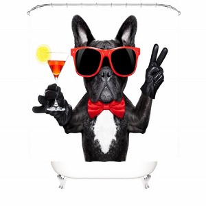 Dog With Sunglasses Shower Curtains for Bathroom Waterproof Fabric Bath Curtain Durable Soft Stylish Bathroom Decor 72x72 Inch - 1 of 1