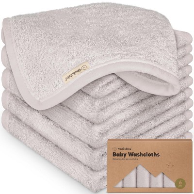 6-Pack Soft Baby Washcloths, Viscose from Bamboo - Kids, Newborn Bath Towels, Infant Shower, Toddler Reusable Face Towel,10x10