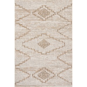 Nuloom Izetta Geometric 5x8 Indoor/Outdoor Area Rug for Living Room Patio Deck Front Porch Kitchen, Beige/Tan - 1 of 4
