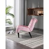 APRILSOUL Velvet Modern Velvet Armless Accent Leisure Chair, Upholstered Fabric Button Comfortable Chair with Wooden Legs - 2 of 4