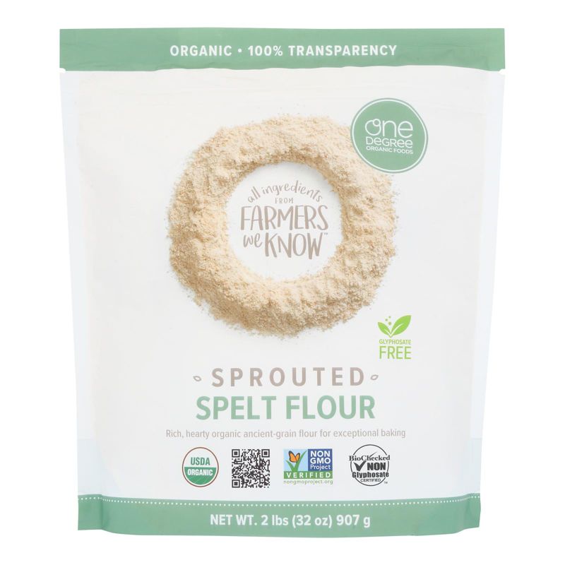 One Degree Organic Foods Sprouted Spelt Flour - Case of 6/32 oz, 2 of 7
