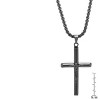Steeltime Men's stainless steel crucifix tube pendant. Color Options: Silver, Gold, Black - 3 of 4