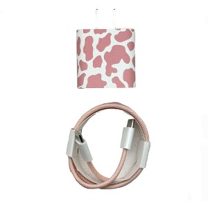 Olivia Pratt Printed Wall Charger 20W USB-C to C Power Adapter with USB-C 3.3ft Nylon Cable Fast Charger - 1 of 4