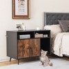 Tangkula Cat Litter Box Enclosure w/ Scratching Pad End Table Nightstand Hidden Washroom - 3 of 4