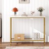 Whizmax Console Table, Sofa Tables Narrow Entryway Table with Glass Shelf and Metal Frame for Living Room, Foyer, Bedroom - 2 of 4