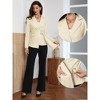 INSPIRE CHIC Women's Casual Lapel Collar Buckle Tie Waist Long Sleeve Work Office Wrap Suit Blazer - 2 of 4
