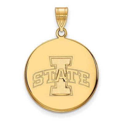 Black Bow Jewelry 10k Yellow Gold Iowa State Cyclones NCAA Large Pendant