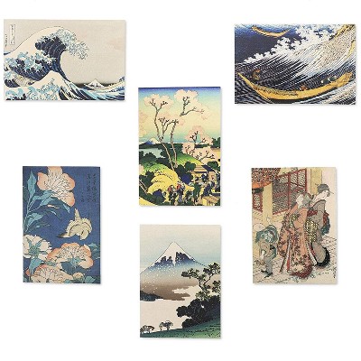 36-Count Assorted Box All Occasion Greeting Cards with Envelopes, Notecards, Artistic Design Inspired by Japanese Hokusai Painting, 5 x 3.5 in
