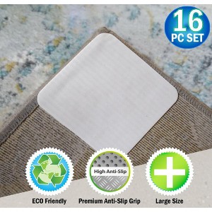 5 Star Super Deals Rug Grippers with Non Slip Vacuum Suction Grip - 16pc - Anti-Slip & Curl Prevention Mats - Square - 1 of 4
