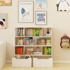 VYNXARIA Toy 2 Movable Drawers Storage Organizer, Multi-Functional Kids Bookcase, Children Book Shelf for Kids Room for Playroom, Classroo,-White - 4 of 4