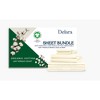 Delara GOTS Certified 100% Organic Cotton Percale Smooth & Breathable Sheet Bundle - 4 of 4