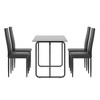 5-piece Rectangle Dining Table Set with Metal Frame, Tempered Glass Dining Table for Kitchen Room, Black - 4 of 4