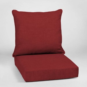 Leala Texture Deep Seat Outdoor Cushion Set Ruby - Arden Selections, Red