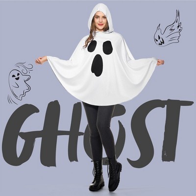 Joyfy Pumpkin Cape Halloween Costume for Adult  White Ghost Cape Costume for Halloween Dress Up Party