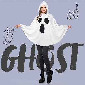 Joyfy Pumpkin Cape Halloween Costume for Adult  White Ghost Cape Costume for Halloween Dress Up Party - 1 of 4