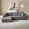 Modular Sectional Sofa Set, Modern Minimalist Style L-Shape Fabric Couch, Free Combination Upholstered Sleeper Sofa For Living Room, Bedroom, Salon - 3 of 4