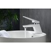KubeBath Aqua Siza Single Lever Modern Bathroom Vanity Faucet - Matt White - 4 of 4