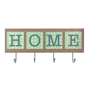 Transpac Wood 17.76 in. Spring Mod Pattern Hook Wall Decor - 1 of 4